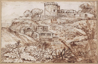 K V 034
<br/>
Landschap met fort
<br/>
<em>Grimaldi, Giovanni Francesco (1606-1680)</em>